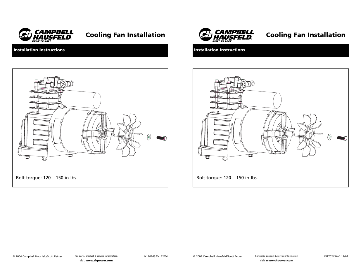 Campbell Hausfeld IN170243AV User Manual | 1 page