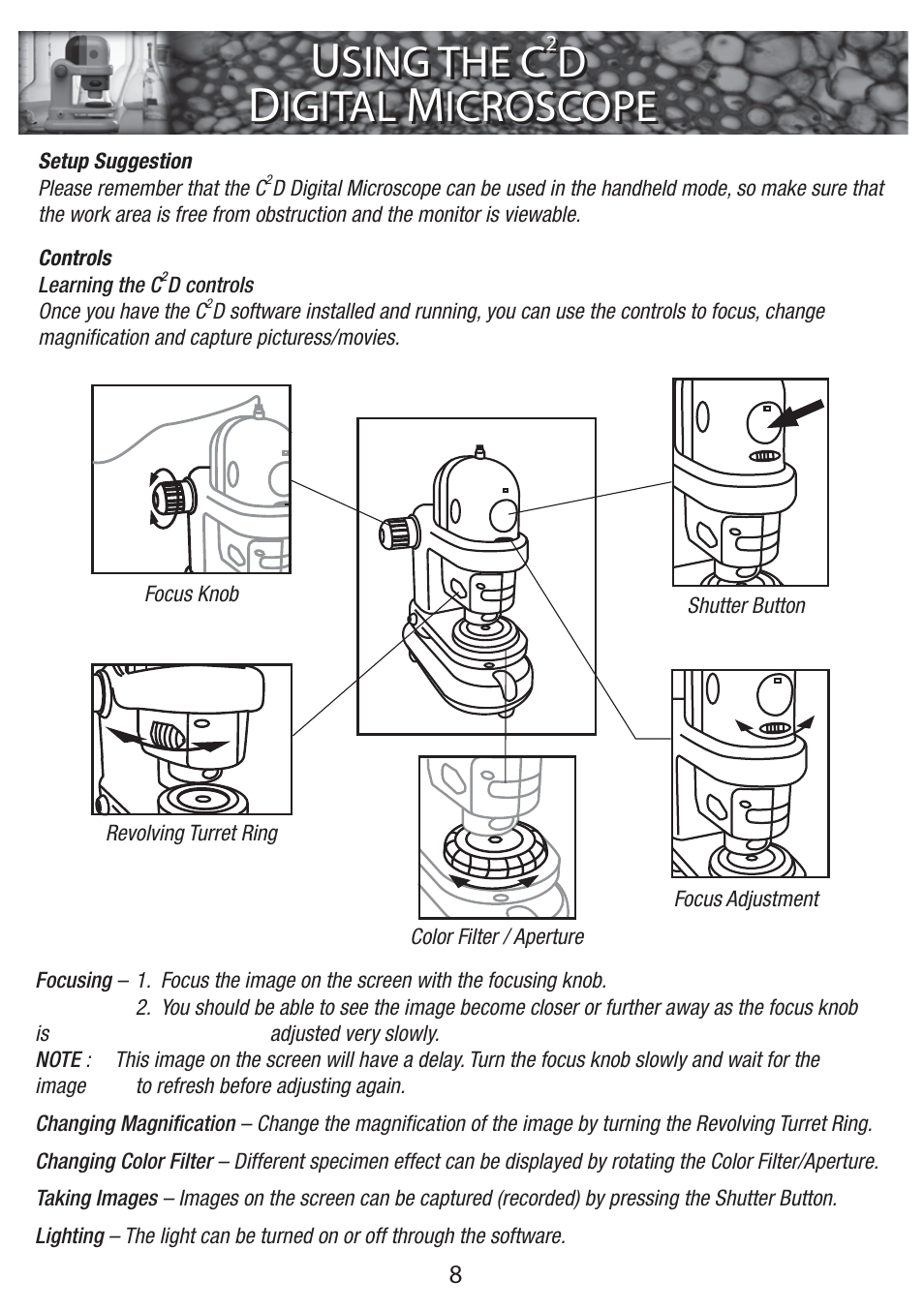 Sing the c, Igital, Icroscope | Elenco C2D Scope User Manual | Page 10 / 16