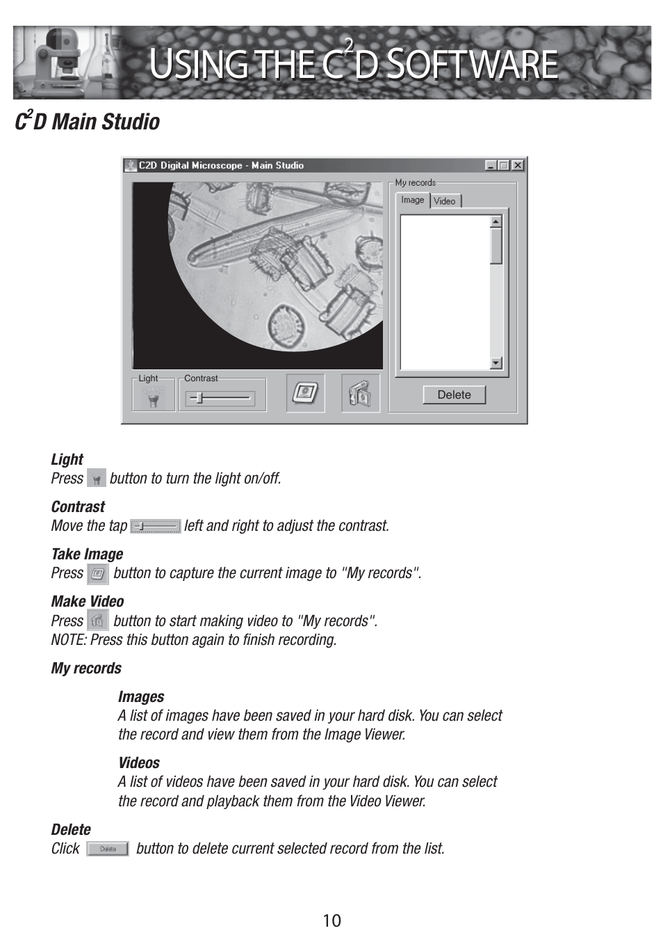 Sing the c, Oftware | Elenco C2D Scope User Manual | Page 12 / 16
