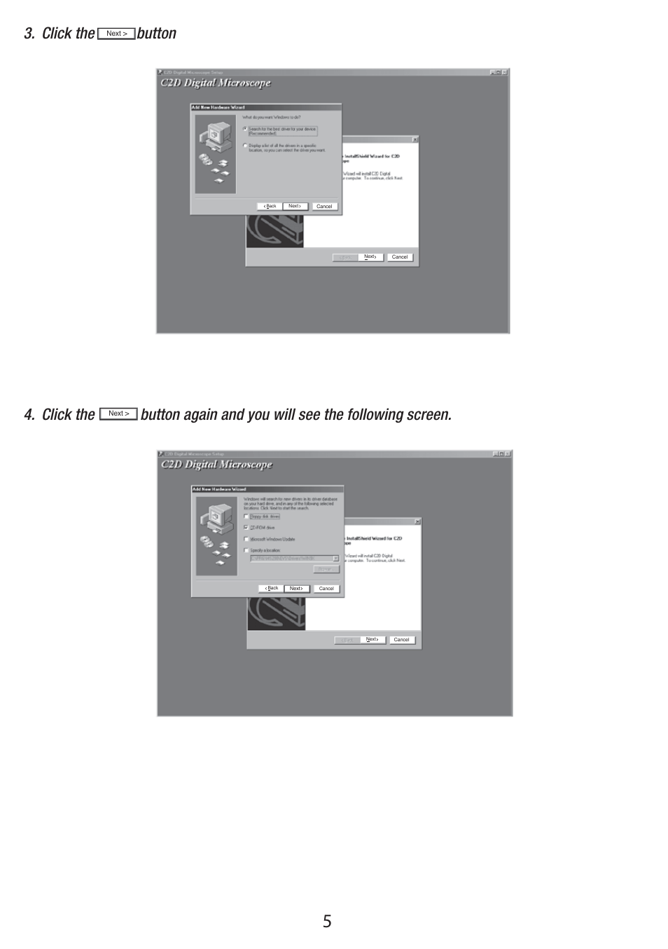 Click the button | Elenco C2D Scope User Manual | Page 7 / 16