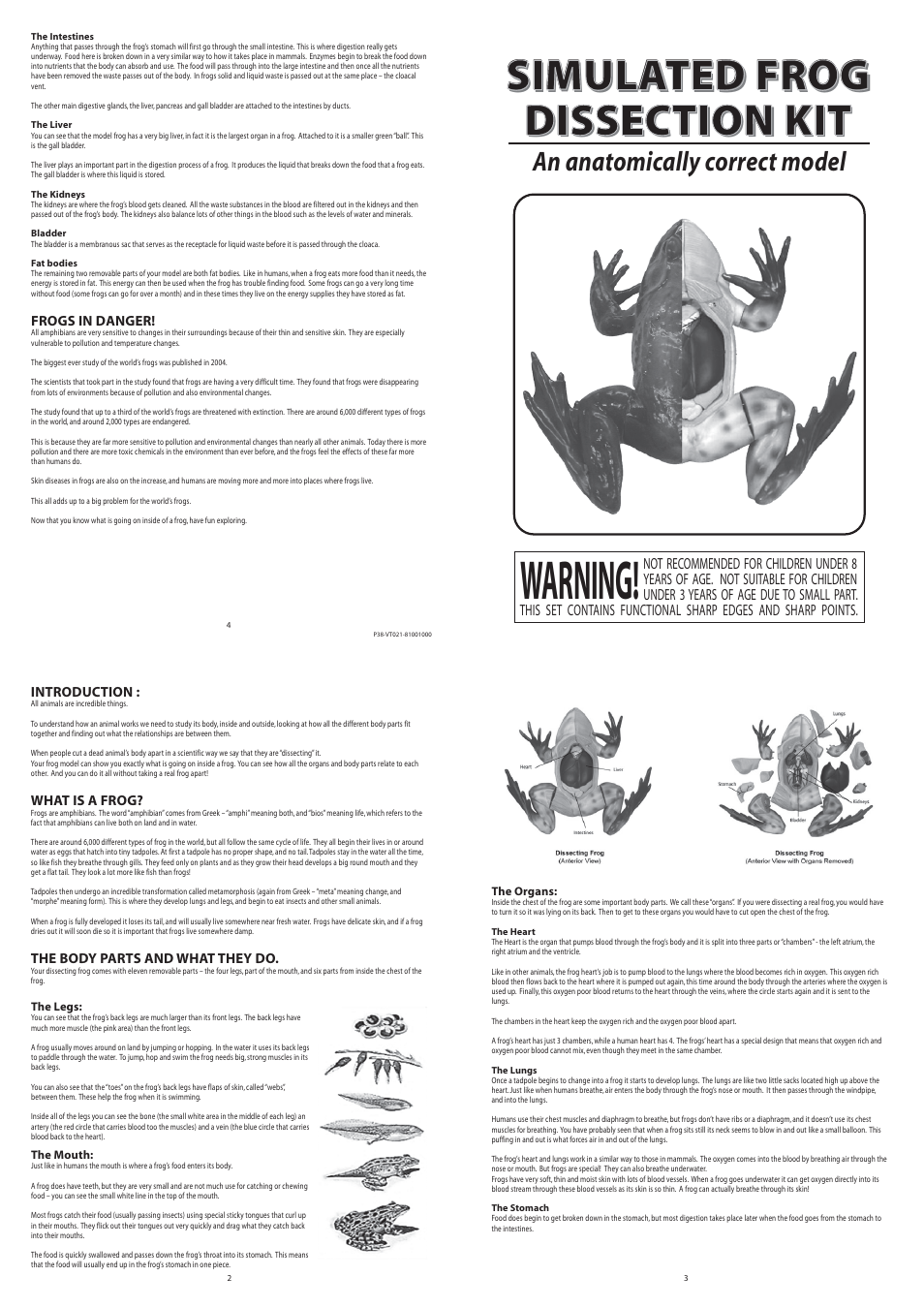 Elenco Simulated Frog Dissection Kit User Manual | 1 page
