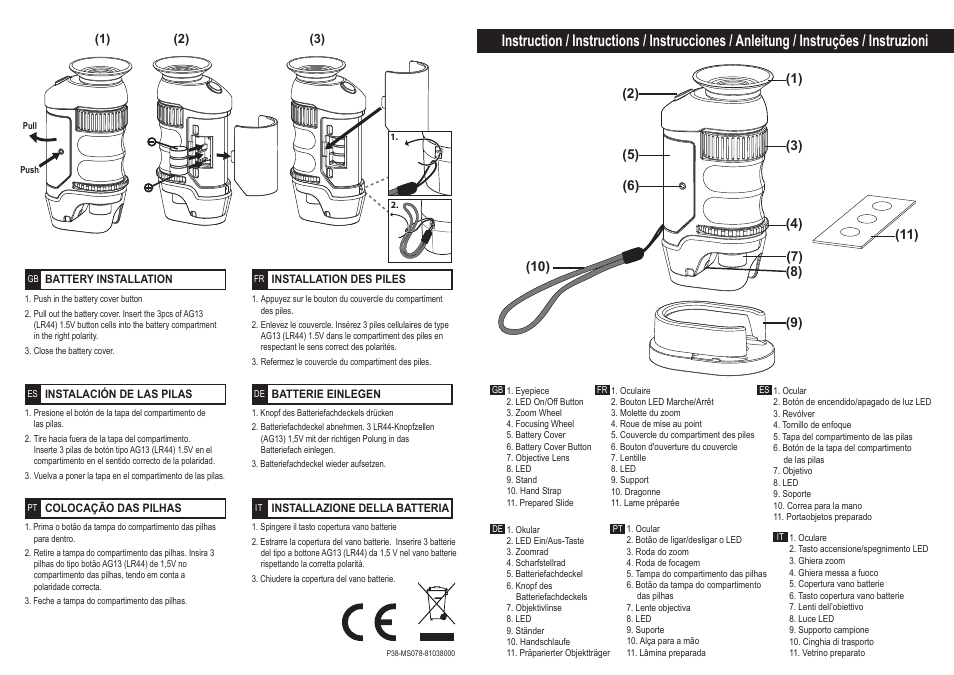 Elenco Handheld Microscope User Manual | 2 pages