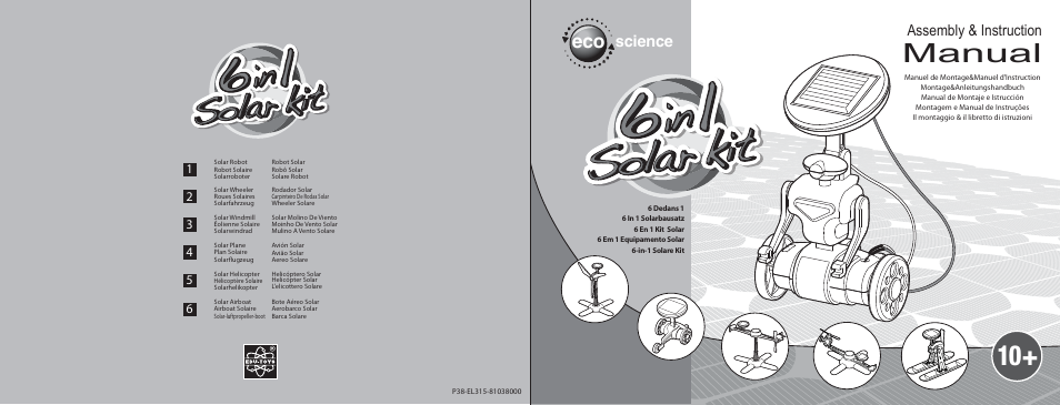 Elenco 6-in-1 Solar Kit User Manual | 18 pages