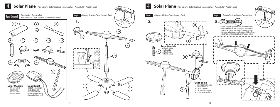 6l_el315_p19-20, Solar plane, Parts required | Elenco 6-in-1 Solar Kit User Manual | Page 12 / 18