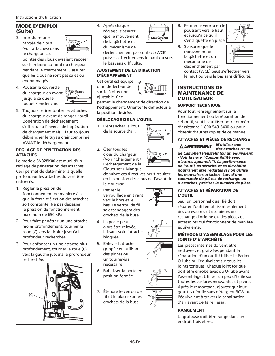 Campbell Hausfeld NB003008 User Manual | Page 16 / 32