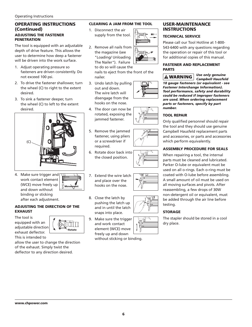 Campbell Hausfeld NB003008 User Manual | Page 6 / 32