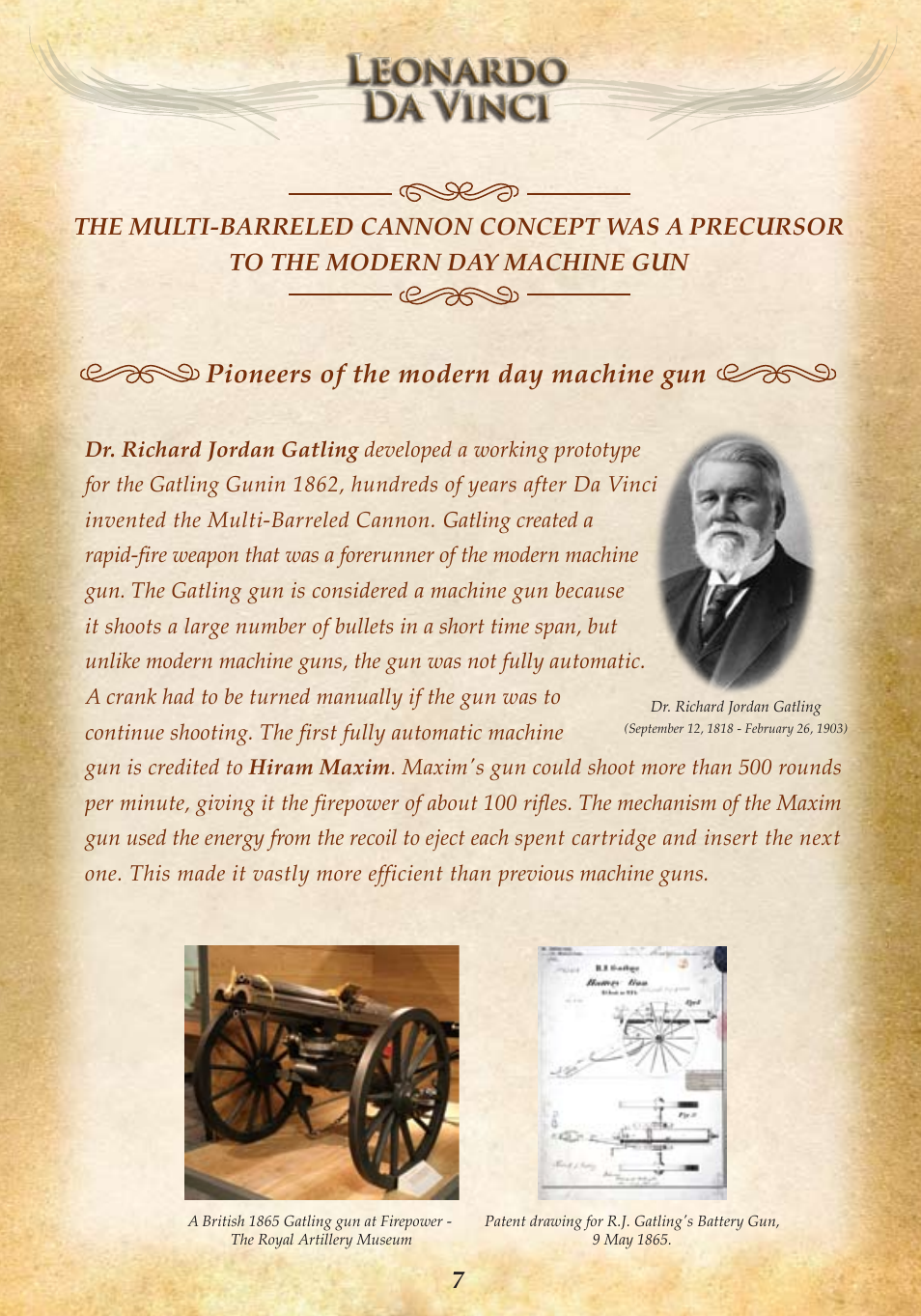 Pioneers of the modern day machine gun | Elenco MultiBarrel Cannon User Manual | Page 9 / 20