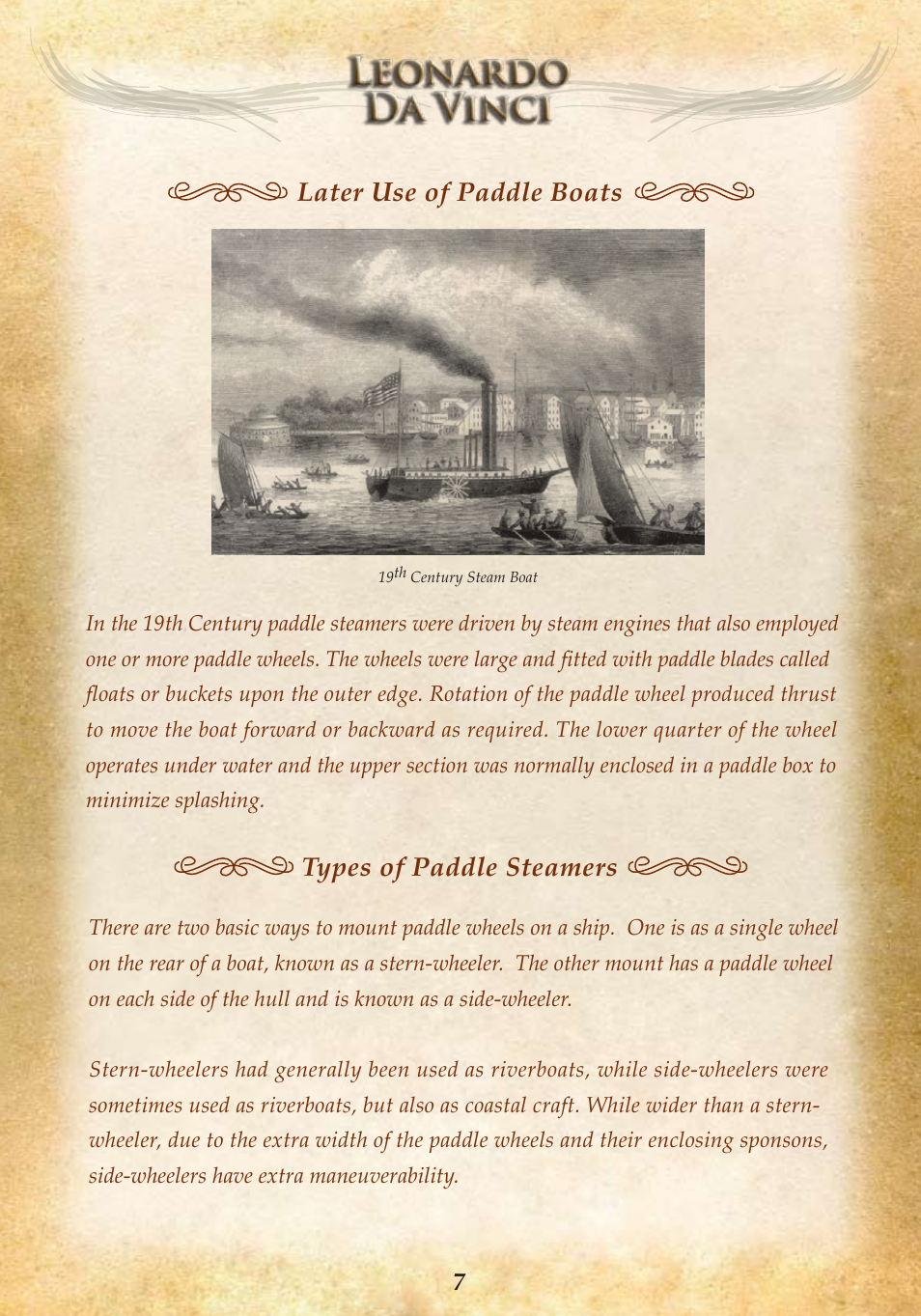 Later use of paddle boats types of paddle steamers | Elenco Paddleboat User Manual | Page 9 / 20