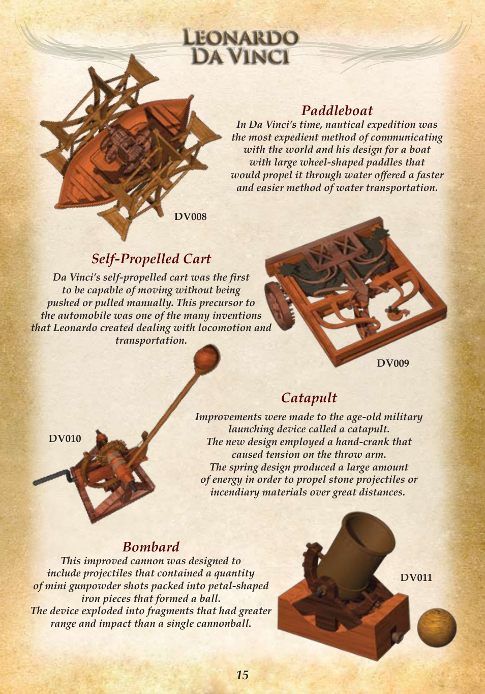Paddleboat, Self-propelled cart, Catapult | Bombard | Elenco Bombard User Manual | Page 17 / 20