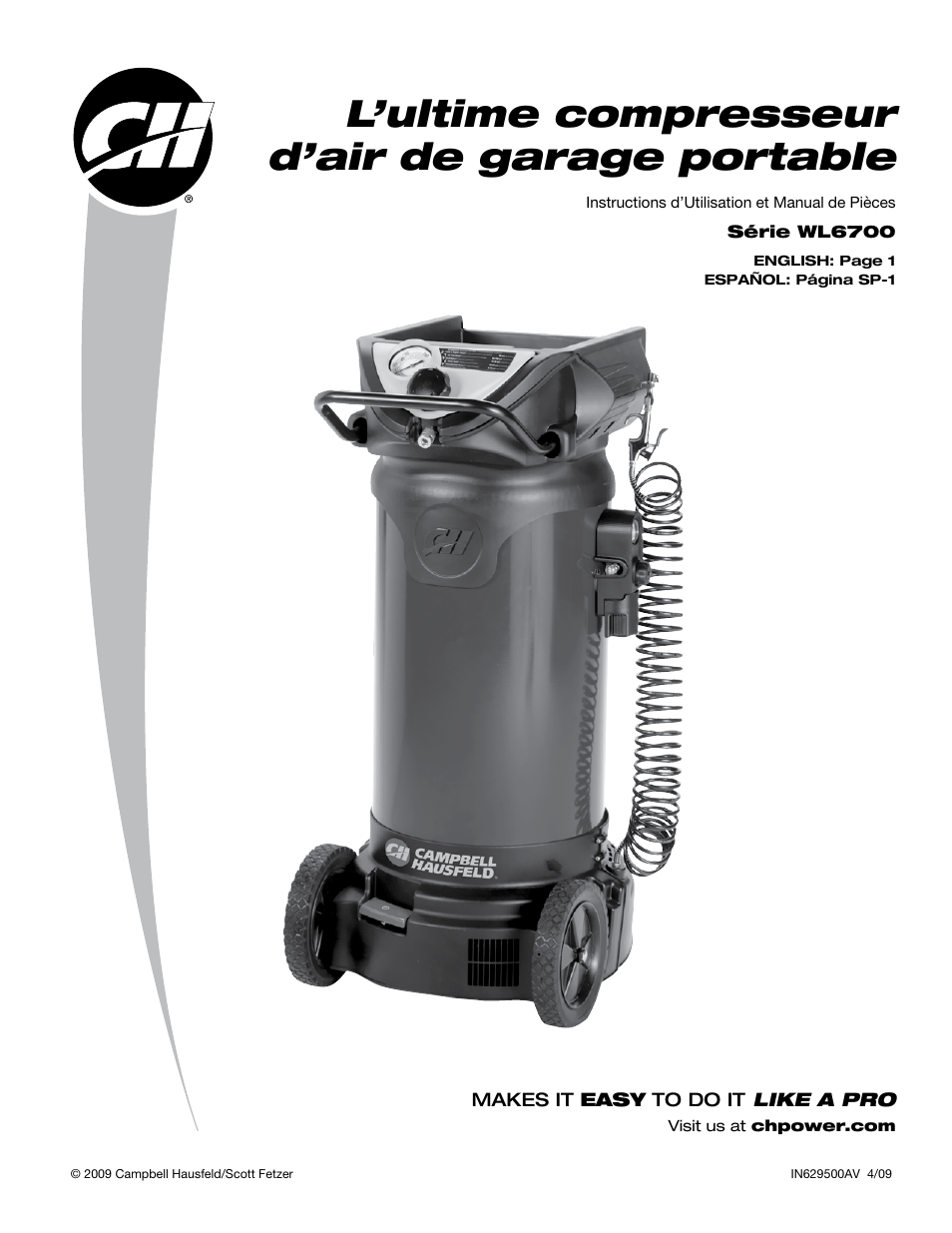 L’ultime compresseur d’air de garage portable | Campbell Hausfeld WL6700 Series User Manual | Page 23 / 68