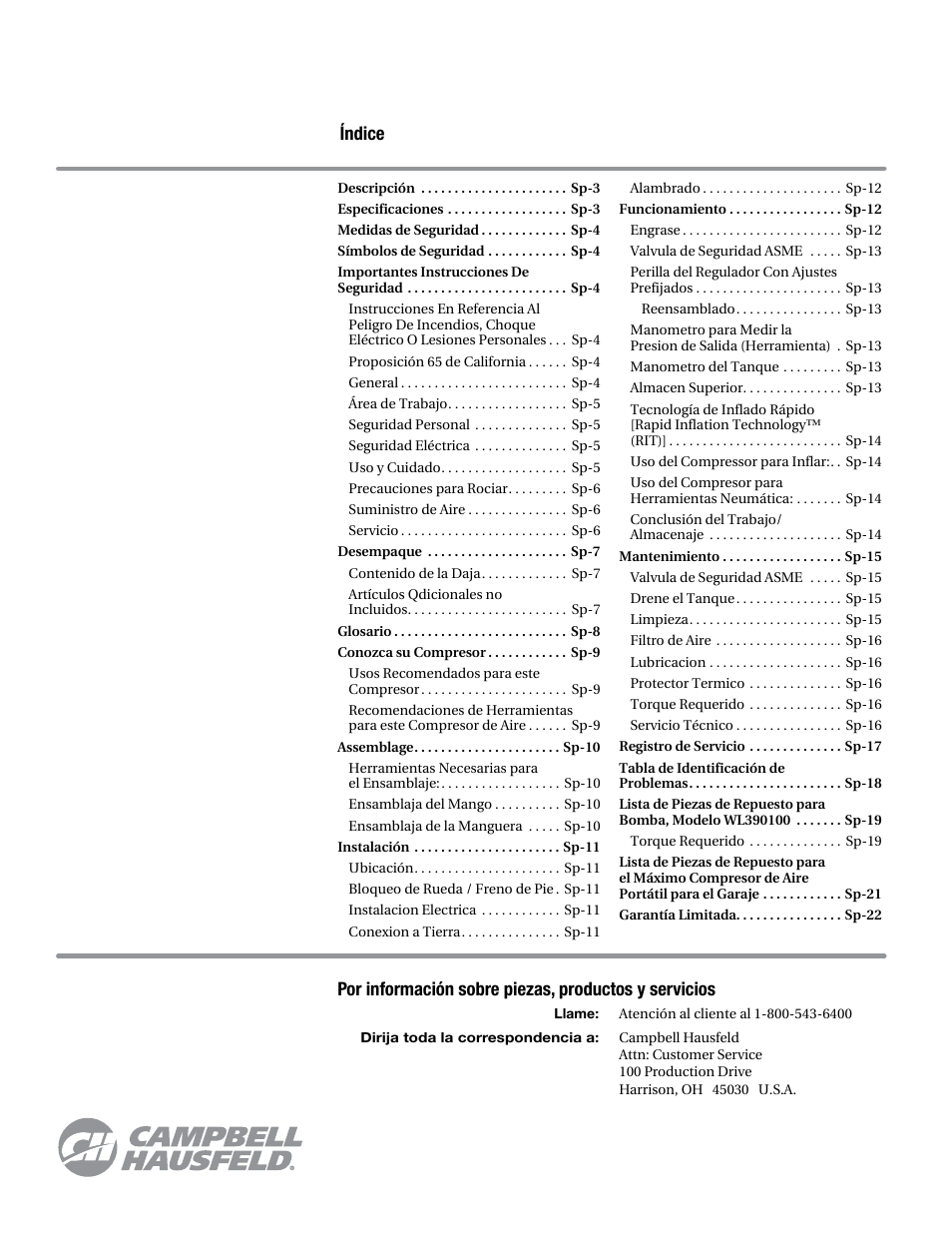 Campbell Hausfeld WL6700 Series User Manual | Page 46 / 68