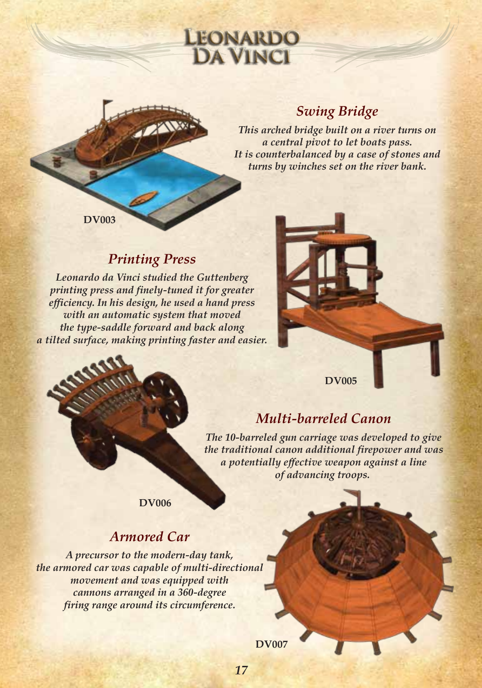 Swing bridge, Printing press, Multi-barreled canon | Armored car | Elenco Submarine User Manual | Page 19 / 24