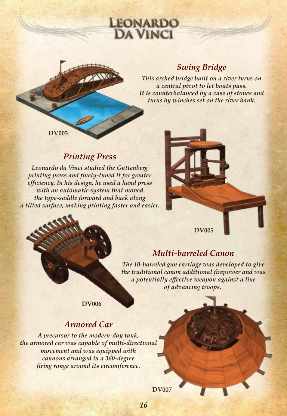 Swing bridge, Printing press, Multi-barreled canon | Armored car | Elenco Multiple Sling User Manual | Page 18 / 24