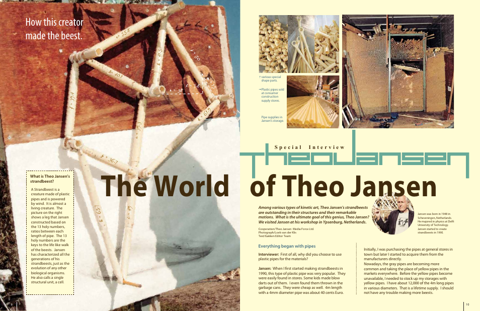 The world of theo jansen, How this creator made the beest | Elenco Strandbeest User Manual | Page 6 / 16