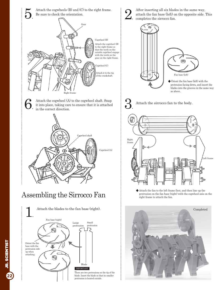 Assembling the sirrocco fan | Elenco Rhinoceros Mini-Beest Kit User Manual | Page 22 / 24