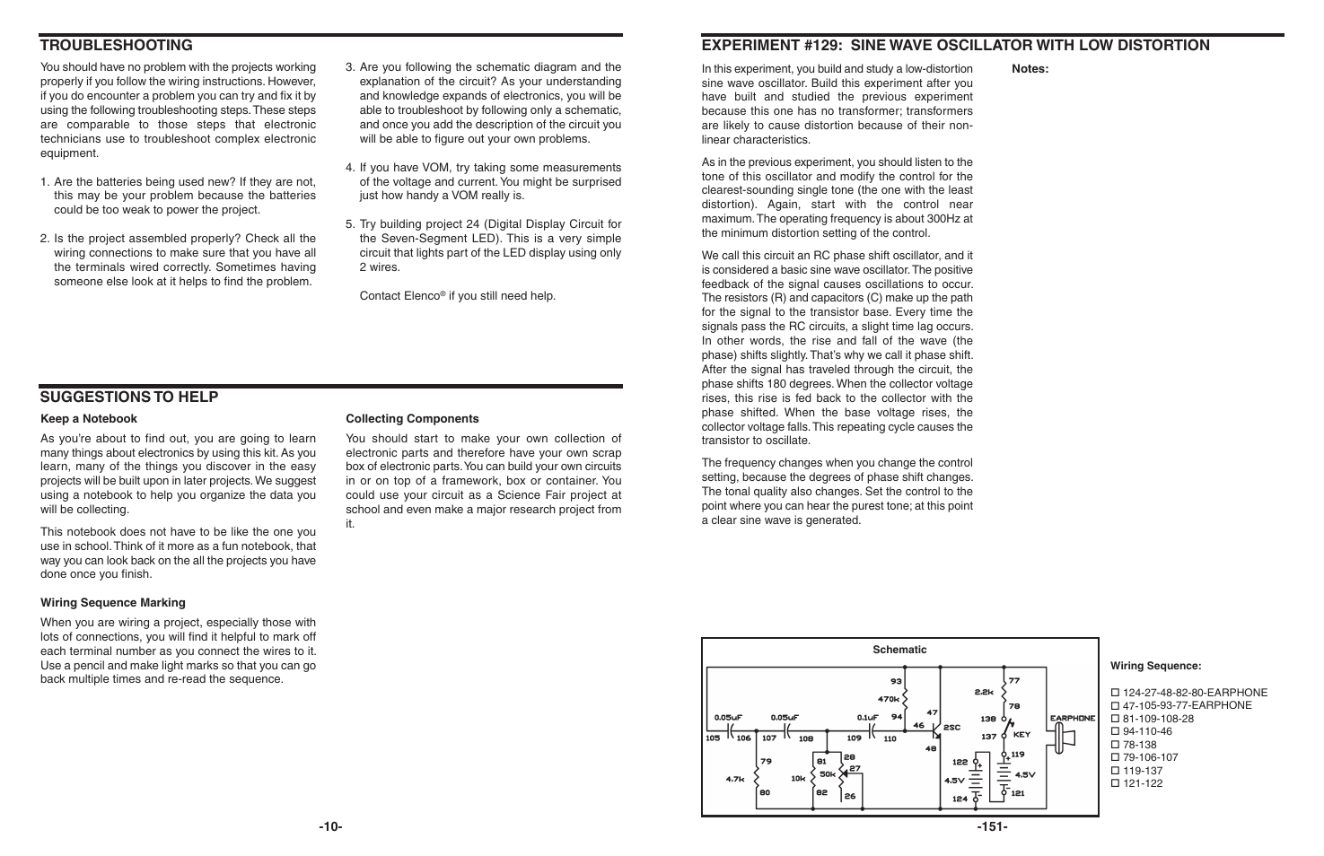 Suggestions to help, Troubleshooting | Elenco 130-in-1 Electronics Playground User Manual | Page 10 / 160