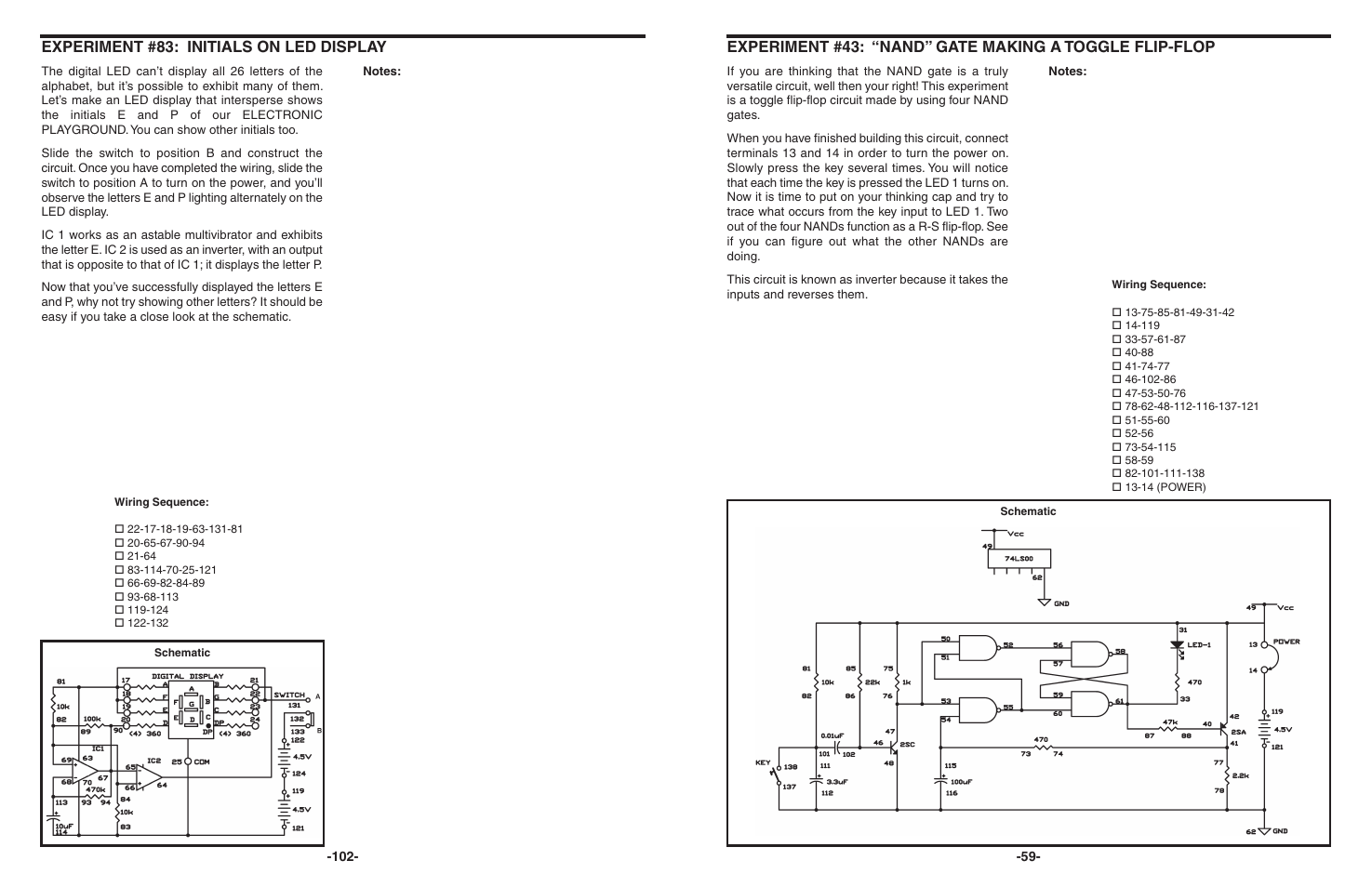 Experiment #83: initials on led display | Elenco 130-in-1 Electronics Playground User Manual | Page 59 / 160