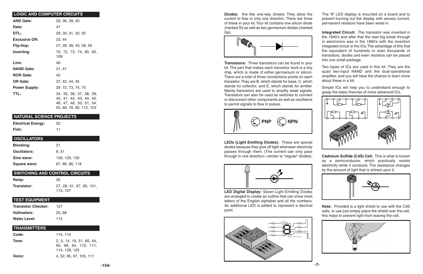 Pnp npn | Elenco 130-in-1 Electronics Playground User Manual | Page 7 / 160