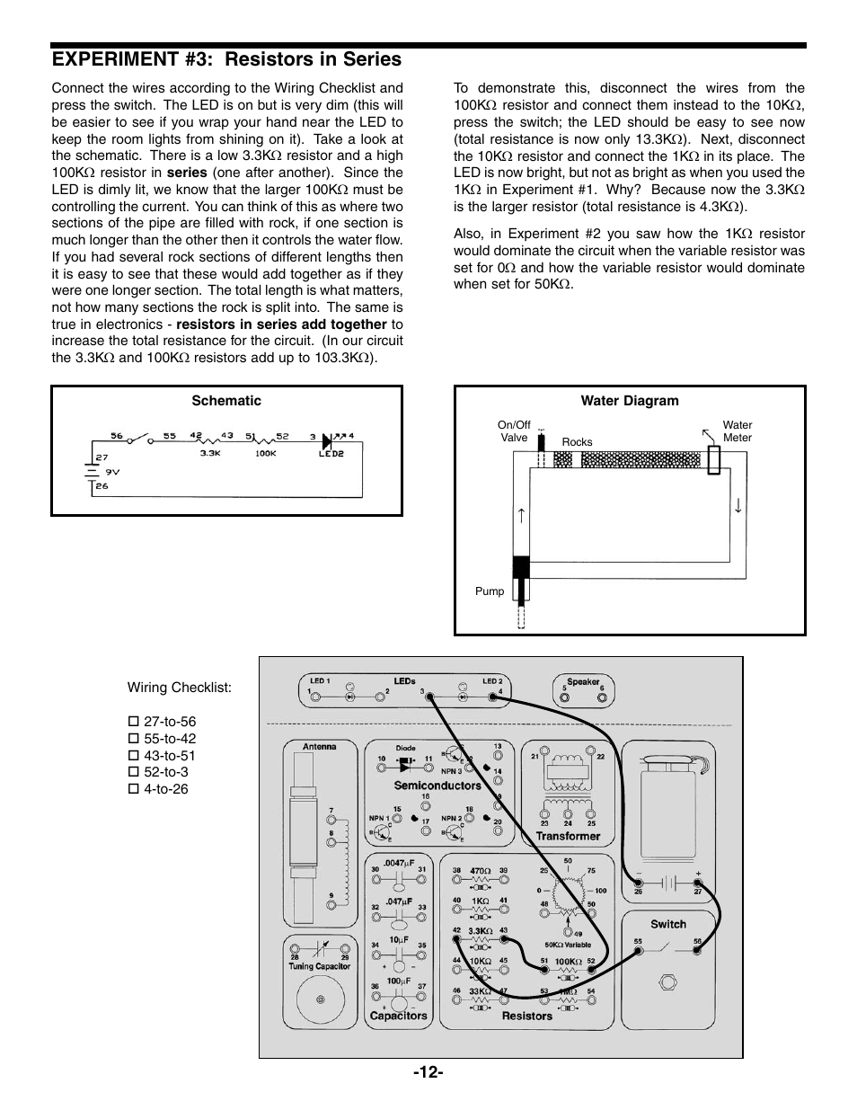 Experiment #3: resistors in series | Elenco Electronic Playground 50-in-1 Experiments User Manual | Page 12 / 72