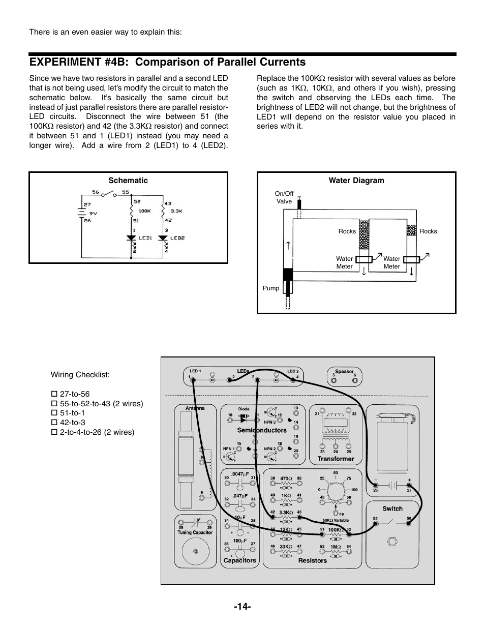 Experiment #4b: comparison of parallel currents | Elenco Electronic Playground 50-in-1 Experiments User Manual | Page 14 / 72