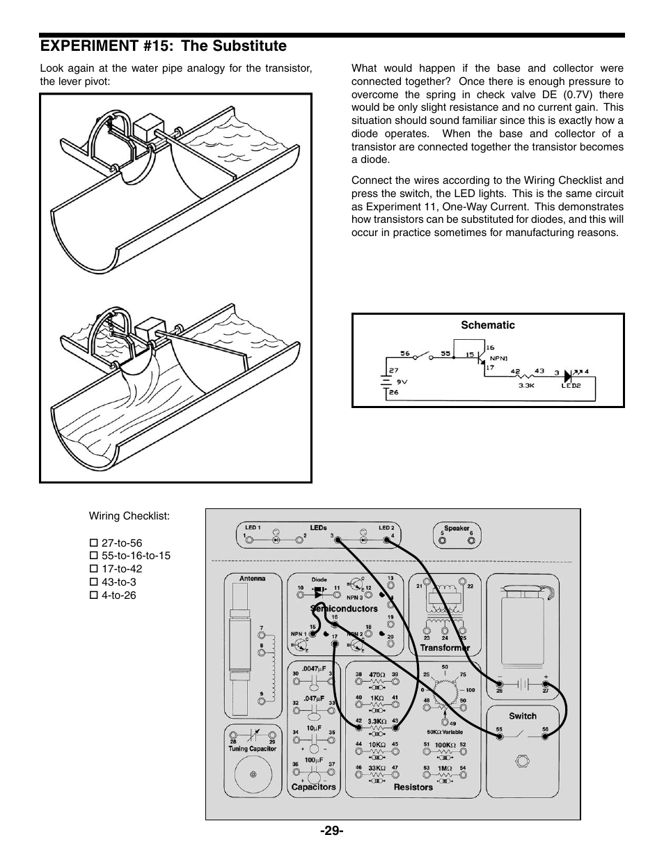 Experiment #15: the substitute | Elenco Electronic Playground 50-in-1 Experiments User Manual | Page 29 / 72