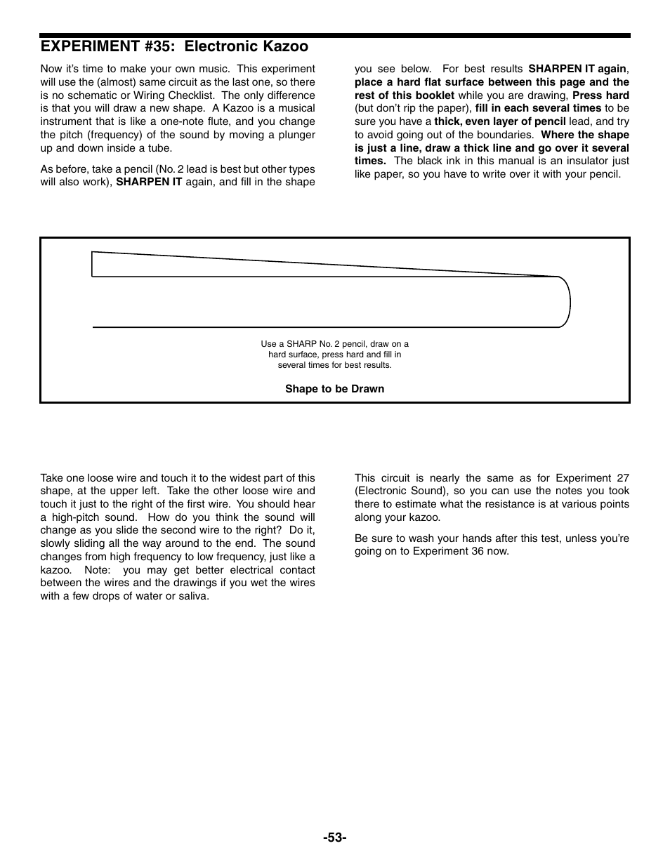 Experiment #35: electronic kazoo | Elenco Electronic Playground 50-in-1 Experiments User Manual | Page 53 / 72