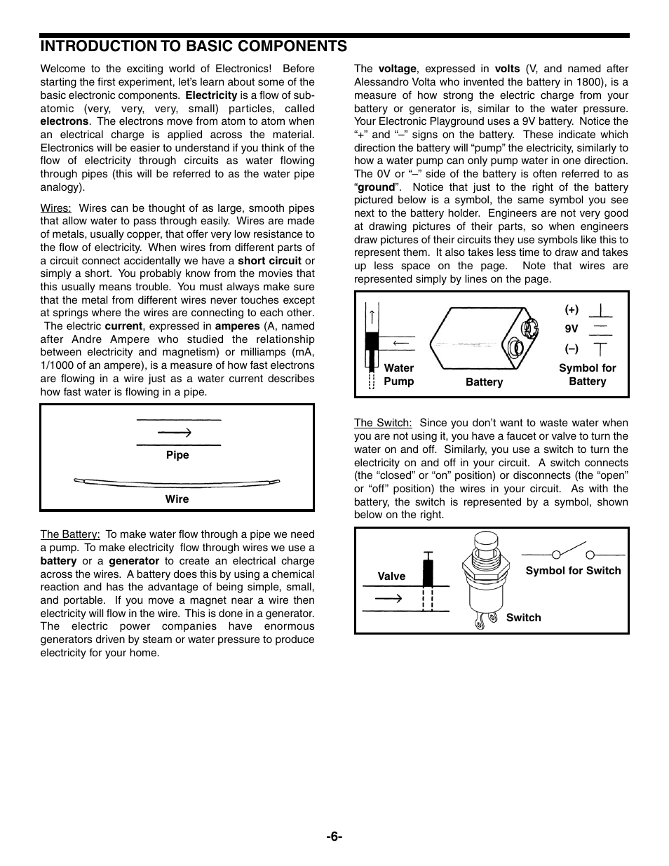 Introduction to basic components | Elenco Electronic Playground 50-in-1 Experiments User Manual | Page 6 / 72