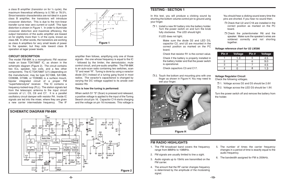 Schematic diagram fm-88k, Fm radio highlights | Elenco AutoScan Fm Radio Kit User Manual | Page 6 / 8
