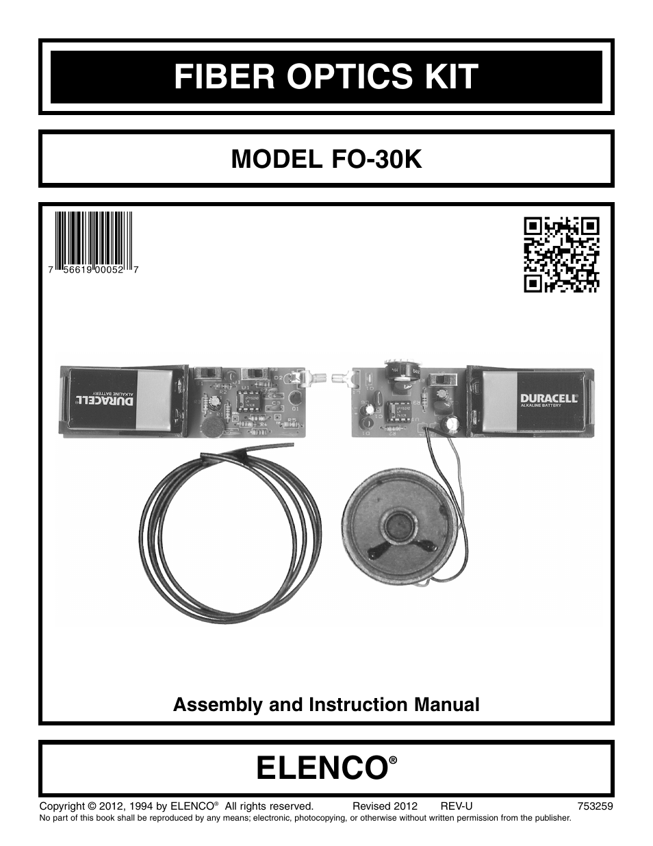 Elenco Fiber Optics Voice and Data Kit User Manual | 24 pages