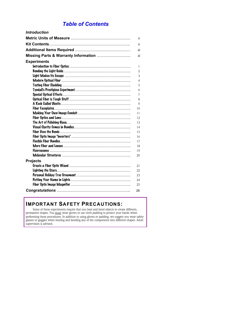 Elenco Fiber Optics Voice Data Kit User Manual | Page 3 / 30