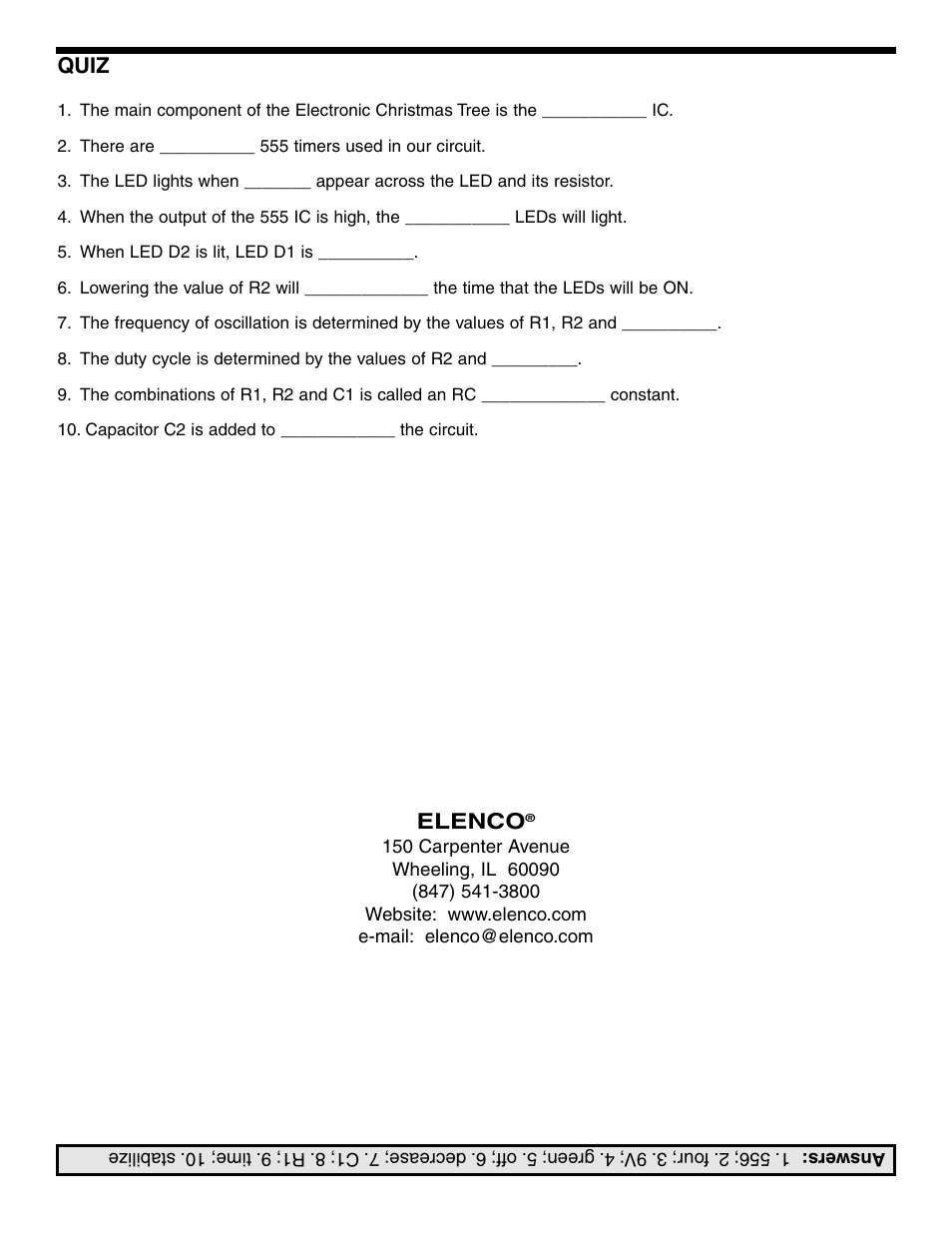 Elenco Christmas Tree Kit User Manual | Page 8 / 8