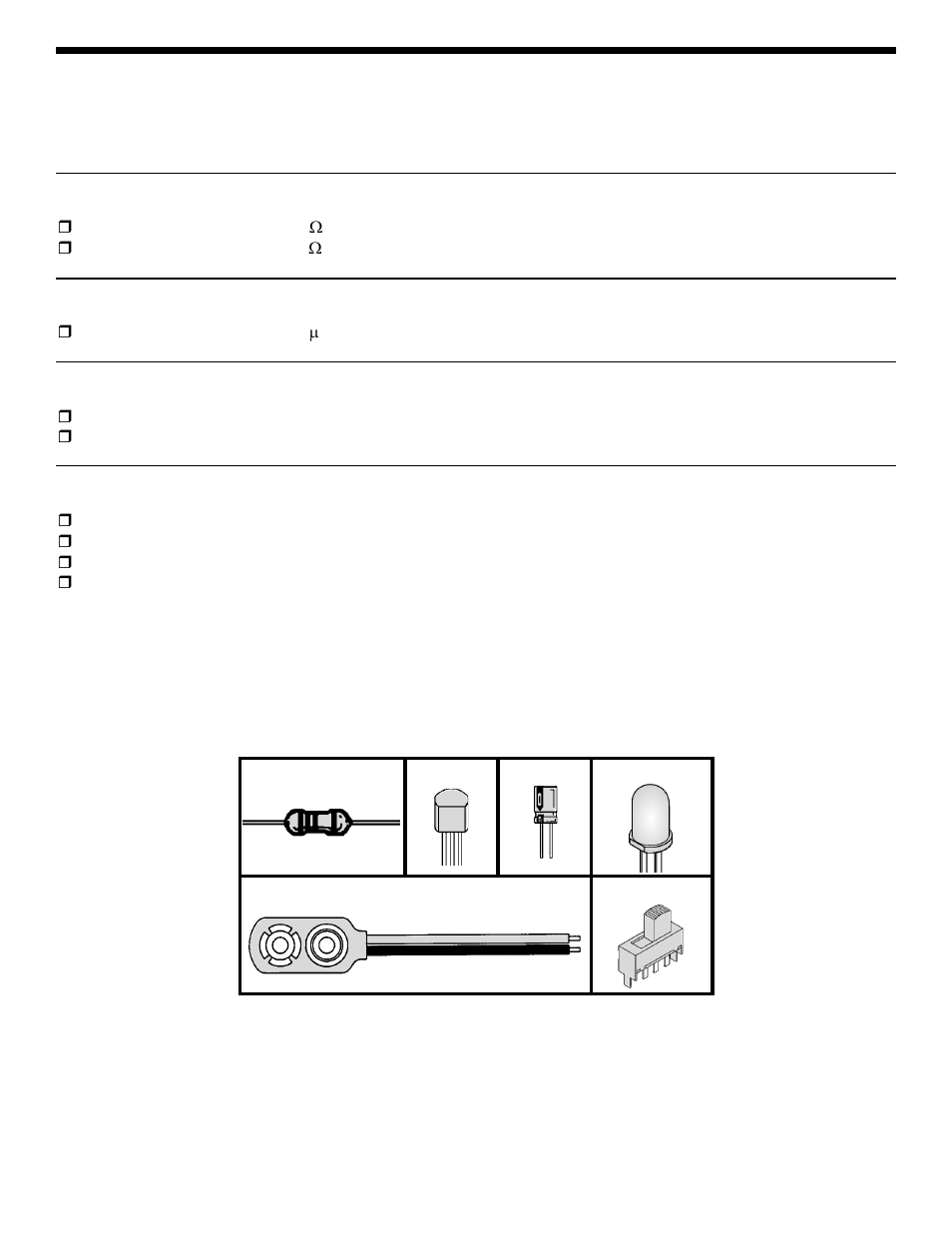 Parts list, Parts identification | Elenco LED Robot Blinker User Manual | Page 2 / 8