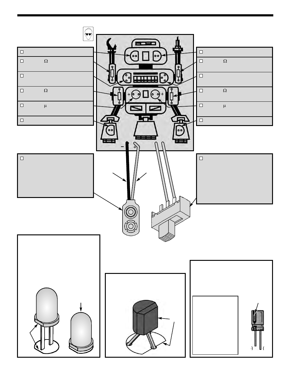 Assemble components to the pc board | Elenco LED Robot Blinker User Manual | Page 6 / 8
