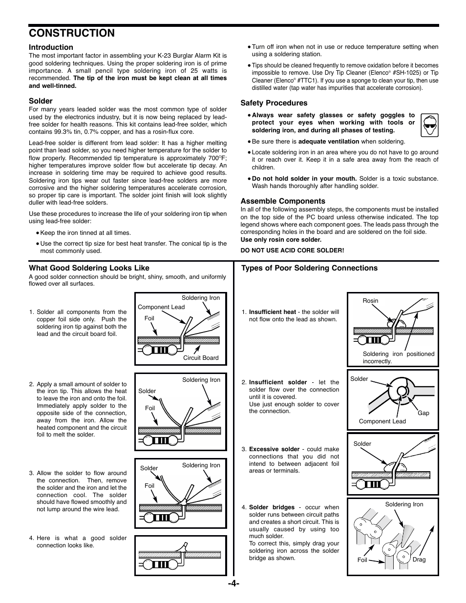 Construction | Elenco Burglar Alarm User Manual | Page 5 / 8
