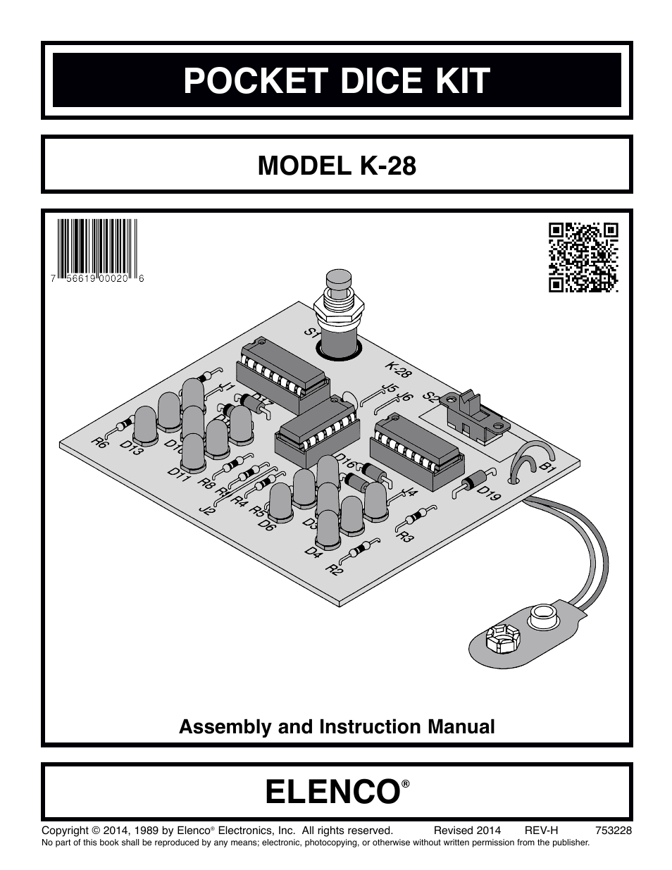 Elenco Pocket Dice User Manual | 12 pages