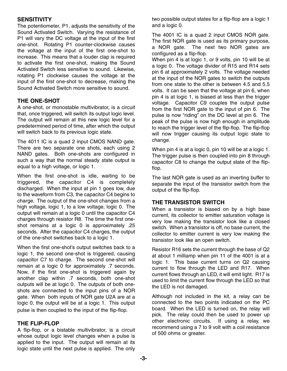 Elenco Sound Activated Switch User Manual | Page 4 / 8