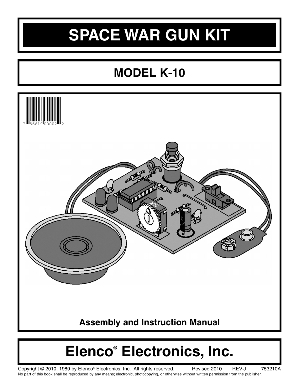 Elenco Space War Gun User Manual | 8 pages