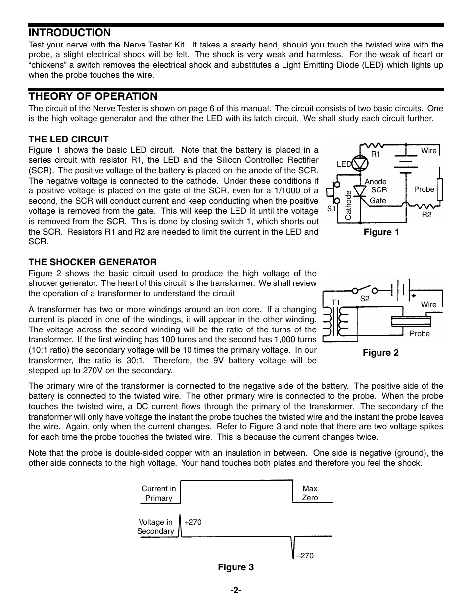Introduction, Theory of operation | Elenco Nerve Tester User Manual | Page 3 / 8