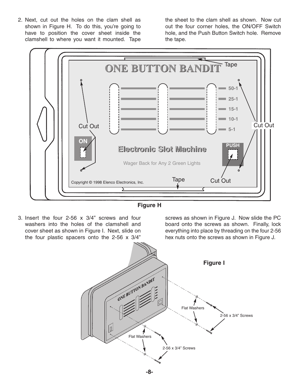 One button bandit, Electronic slot machine | Elenco One Button Bandit User Manual | Page 9 / 12