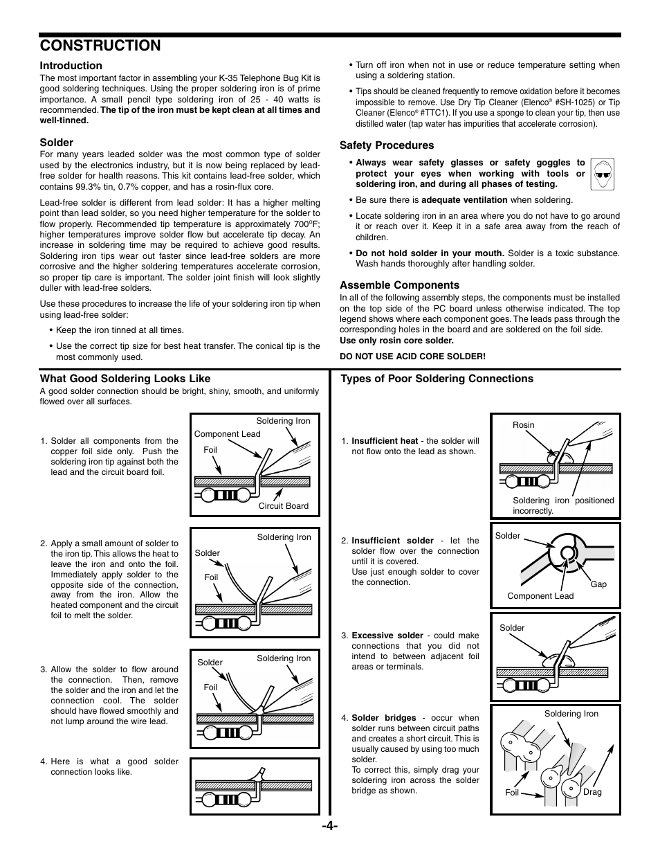 Construction | Elenco Telephone Bug User Manual | Page 5 / 8