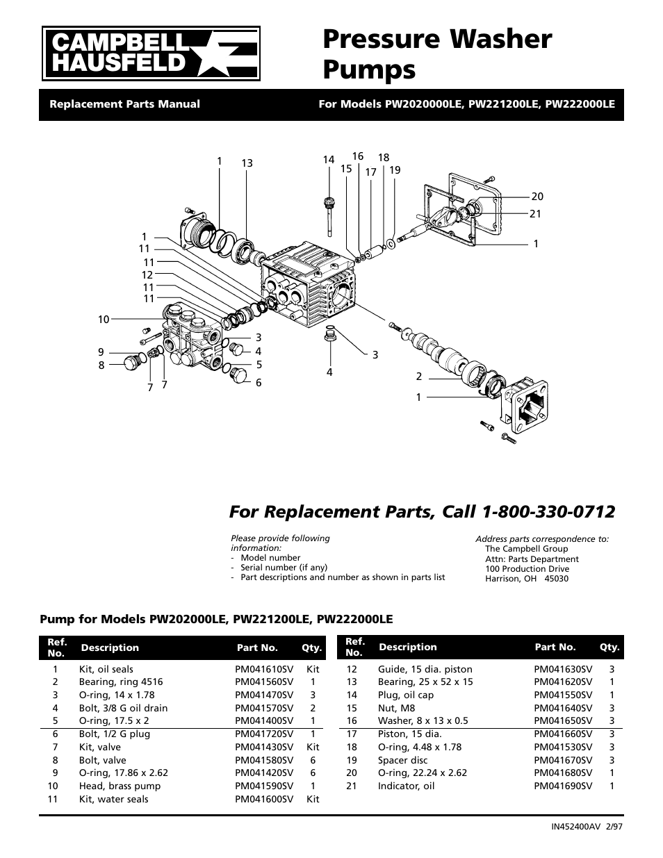 Pressure washer pumps, Campbell hausfeld | Campbell Hausfeld Pressure Washer User Manual | Page 2 / 2