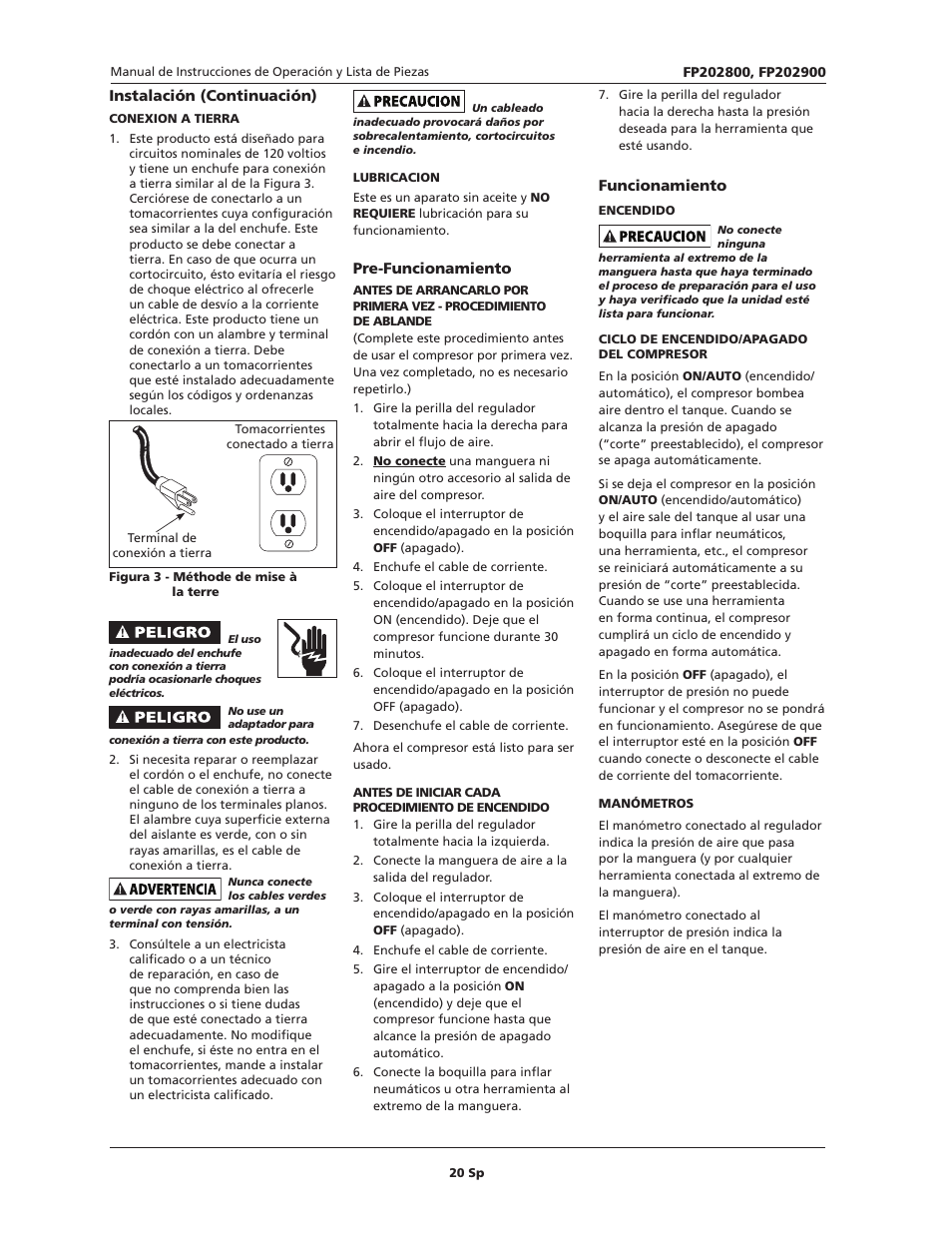 Campbell Hausfeld IN614206AV User Manual | Page 20 / 24