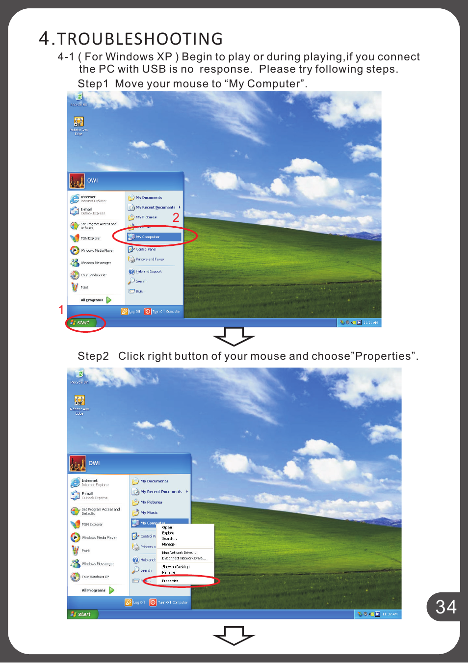 34 4.troubleshooting | Elenco USB Interface for Robotic Arm Edge User Manual | Page 37 / 44