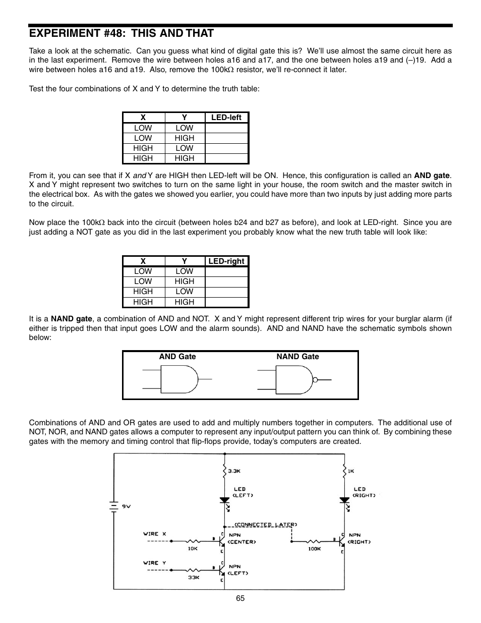 Experiment #48: this and that | Elenco Basic Electronic Experiments User Manual | Page 65 / 72
