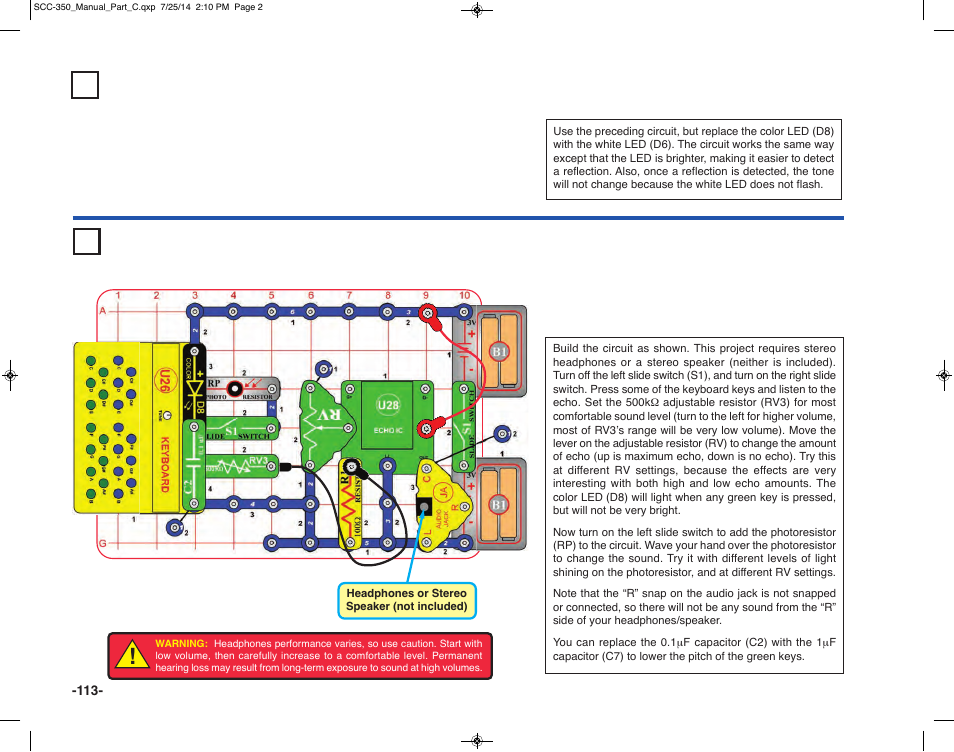 Project 233 bright reflection detector | Elenco Snap Circuits® Deluxe Sound & Light Combo User Manual | Page 114 / 168