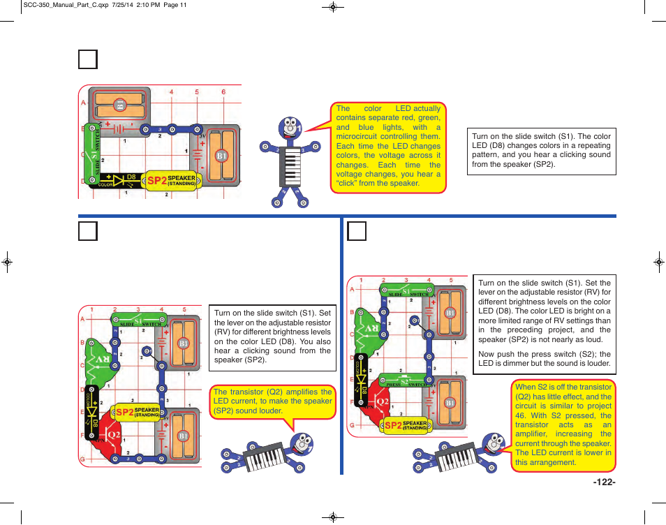 Listen to the light change project 258 | Elenco Snap Circuits® Deluxe Sound & Light Combo User Manual | Page 123 / 168