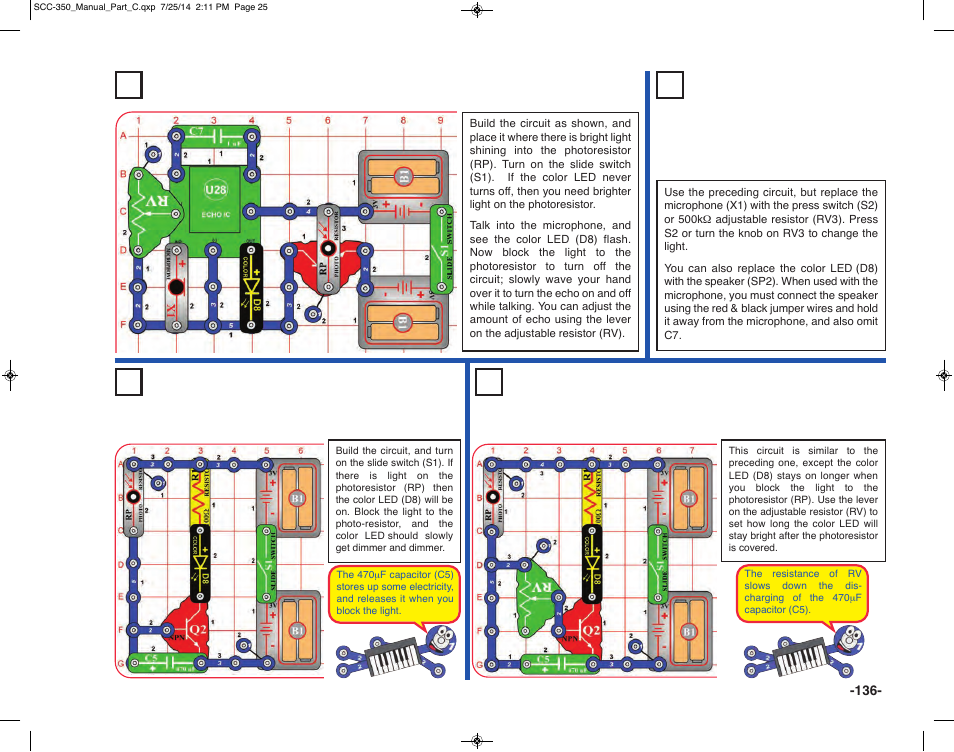 Project 314 adjustable photo light timer | Elenco Snap Circuits® Deluxe Sound & Light Combo User Manual | Page 137 / 168