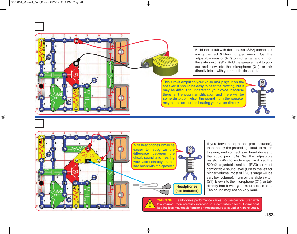 Transistor audio amplifier | Elenco Snap Circuits® Deluxe Sound & Light Combo User Manual | Page 153 / 168