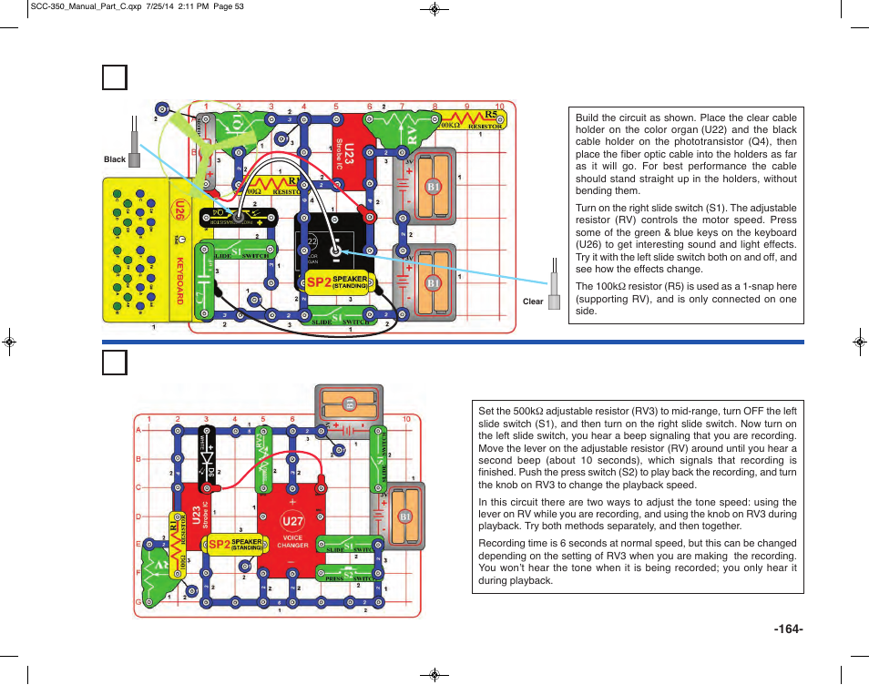Project 392, Project 391 crazy circuit, Tone speed adjuster | Elenco Snap Circuits® Deluxe Sound & Light Combo User Manual | Page 165 / 168