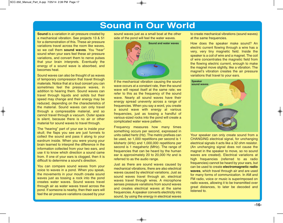 Sound in our world | Elenco Snap Circuits® Deluxe Sound & Light Combo User Manual | Page 17 / 168